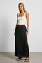 Vaduz Elastic-Waist CRASH-Detail Paneled Flared Long Skirt & Women’s Skirt - Black - 5