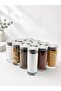 H'Ola 12' Li Vacuum Sealed Metal Lid Thick Glass Labeled Spice Jar Set -14*6 Cm-300 Ml-Labeled - 4