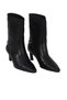 Black Leather Women's Heeled Boots 42Wb6381 - 2