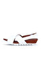 White Leather Women's Flat Sandals 01Wj0800 - 3