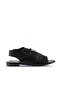 Black Leather Women's Sandals 01Ws2510