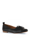 Black Leather Women's Loafer 01Wr3114 - 2