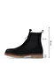 Black Suede Women's Flat Boots 01Wf3801 - 3