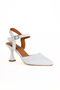 White Leather Women's Heeled Shoes 01Wa1403 - 3