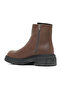 Gray Leather Women's Flat Boots 01Wd2108 - 4