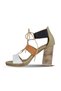 White Multi Leather Women's Heeled Sandals 01Wq4605 - 4