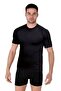Bamboo Men's Crew Neck T-Shirt Short Sleeve Undershirt Tank Top and Boxer Shorts Set Black
