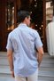 Classic Short Sleeve Linen Striped Gift Boxed Men's Shirt Fs-003625 - Indigo - 8