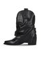 Black Leather Women's Heeled Boots 39Wb9419 - 3