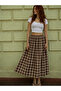 Poplin Standard Size Pocketed Long Skirt - 3