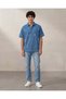 Men Blue Allover Print Boxy Fit Short Sleeve Shirt - 2