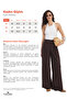 Women's relaxed fit comfortable cut cotton pleated brown palazzo pants - 8