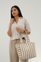 Striped Canvas Tote Bag / Women's Shoulder Bag (40 * 28) (Handle 60 cm) - 3