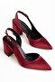 Tonia Burgundy Satin Heeled Women's Shoes