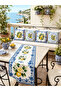 Blue and White Lemon Runner and Set of 4 Throw Pillow Covers Decorative Pillow - 6