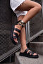 Black Velcro Anatomical Comfortable Sole Women's Slippers (Product Has Been Improved)