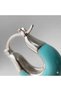 Blue Enamel U-Shape Silver Colored Steel Earrings - 3