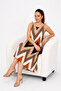 Women's Patterned Rope Strap Soft Fabric Comfortable Cut Viscose Dress - 5