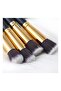 10-Piece Professional Makeup Brush Set, Synthetic Foundation Blending Blush Eyeshadow Brushes, Black Gold - 2