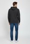 Anthracite Printed Hooded Sweatshirt with Kangaroo Pocket - 3
