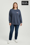 Women's Plus Size Brooklyn 1970 Printed Bisilet Collar Slim Sweatshirt Spr26Bswk956-3