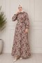 Patterned Belt Detailed Long Dress – Woven Fabric, Casual & Stylish