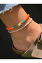 Bym Neon Fish Figured Bead Anklet Colorful Handmade Women's Summer Accessory