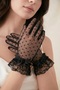 Short Polka Dot Tulle Lace Bridal Gloves Black Evening Dress Event Night Party Promise Henna Engagement - 2