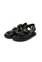 Trude Black Color Buckle Women's Sandals - 7