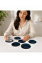 10 cm Diameter Black Leather Coasters Set of 6 – Decorative Table Protector