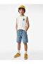 Beli Lace-Up Pocketed Distressed Detailed Cotton Denim Shorts - 3