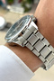 Original Men's Wrist Watch with Silver Cord Green Dial Bracelet Gift - 4