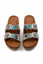 Double Banded Stone Beaded Anatomical Soft Sole Women's Slippers - 3