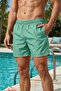 Men's Swim Shorts with Pockets Cotton Polyester Water Repellent Non-Irritating Lining Water Green K236