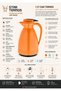 Sty-6153 1 Lt Pastel Series - Orange - Glass Thermos (Picnic Camping Outdoor Office Hotel Cafe School Home) - 7