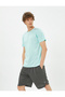 Sports T-Shirt Stripe Printed Crew Neck Short Sleeve
