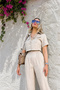 Women's Linen Suit Jacket Shirt Trousers - Stone - 4