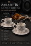 2 Person Porcelain Tree of Life Platinum Silver Relief Motif Coffee Cup Set 100 ml