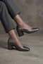 Lead Shiny Leather Women's Heeled Shoes 01We5601 - 2
