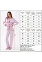 Striped Long Sleeve Baby Collar Front Bow Tie Detailed Pants Pajama Set - 8