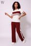 Women's Oysho Short Sleeve T-Shirt Tracksuit Set Loose Fit Casual Comfortable Fit Burgundy - 3