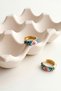 Enamel Colored Flower Hoop Design Women's Steel Earrings Blue Non-Tarnish Colorfast