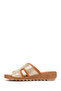 Women's Tan Leather Comfort Slippers 26Sfd410614 - 3