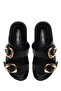 Women's Black Double Buckle Slippers 26Sfd442118 - 4