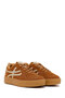 Women's Tan Lace-Up Thick Sole Suede Sneaker 26Pfe145110 - 2