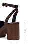Women's Brown Ankle Buckle Platform Thick Heeled Leather Sandals 26Sfd420818 - 4