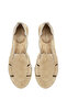 Women's Beige Suede Leather Espadrille Sandals 26Sfd205410 - 4