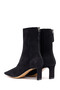 Women's Black Zippered Short Heeled Suede Leather Boots 25Afd121510 - 7