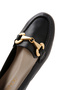 Women's Black Buckle Leather Shoes, Masculine Loafers 26Pfd200018 - 7