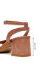 Women's Mink Ankle Buckle Thick Heeled Suede Leather Sandals 26Sfd161410 - 4